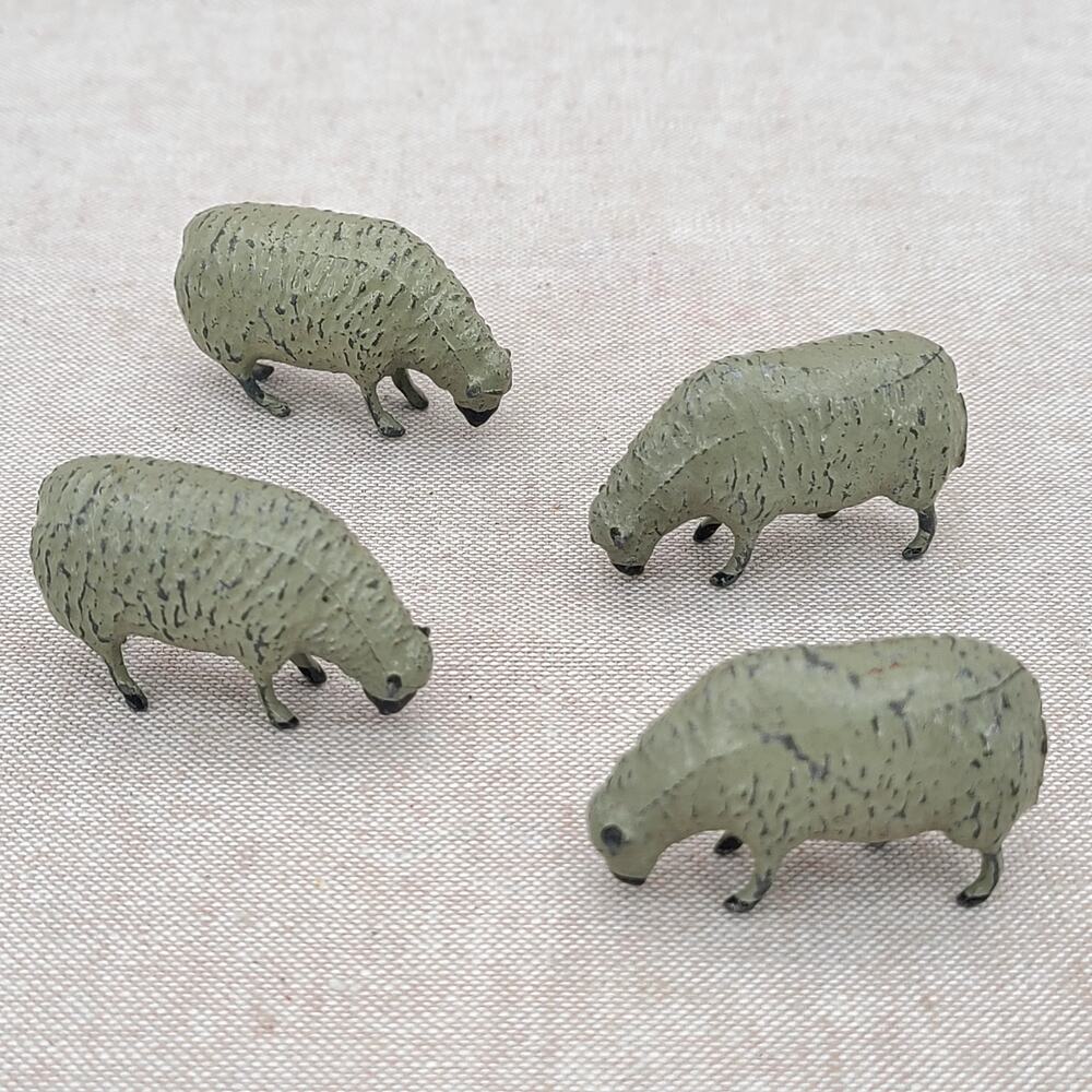 Vintage Lead Sheep Figurine Britains Ltd. England Hollow Cast, Lot of 4